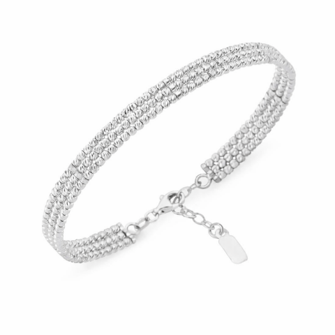 Altın Üç Sıra Beyaz Dorikalı Kelepçe