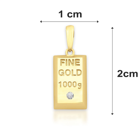 Altın Taşlı Külçe Kolye Ucu