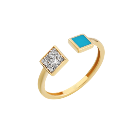 Altın Turkuaz Yüzük