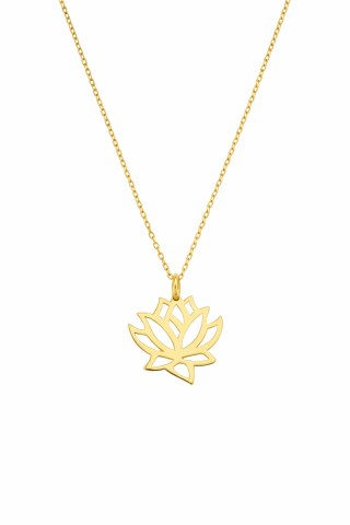 Altın Lotus Çiçeği Kolye