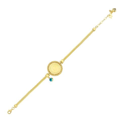 Dorika Çerçeveli Çeyrekli Altın Bileklik