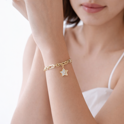 Sedef Mineli Altın Bileklik