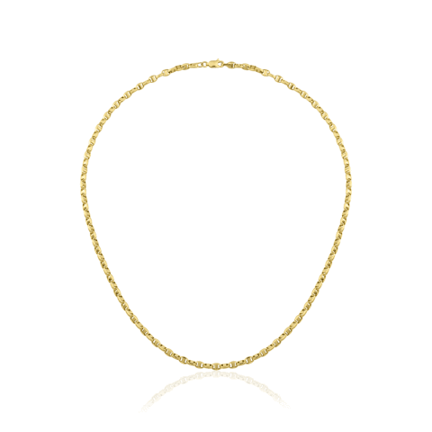 Oval Barlı Zincir Kolye