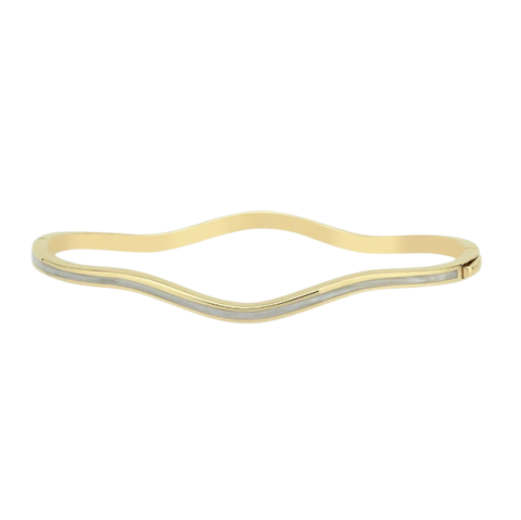 Dalga Model Beyaz Sedef Mineli Bilezik