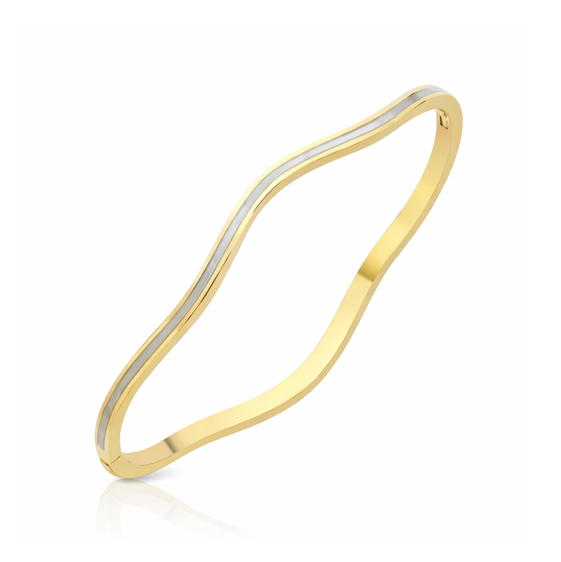 Dalga Model Beyaz Sedef Mineli Bilezik