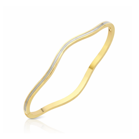 Dalga Model Beyaz Sedef Mineli Bilezik