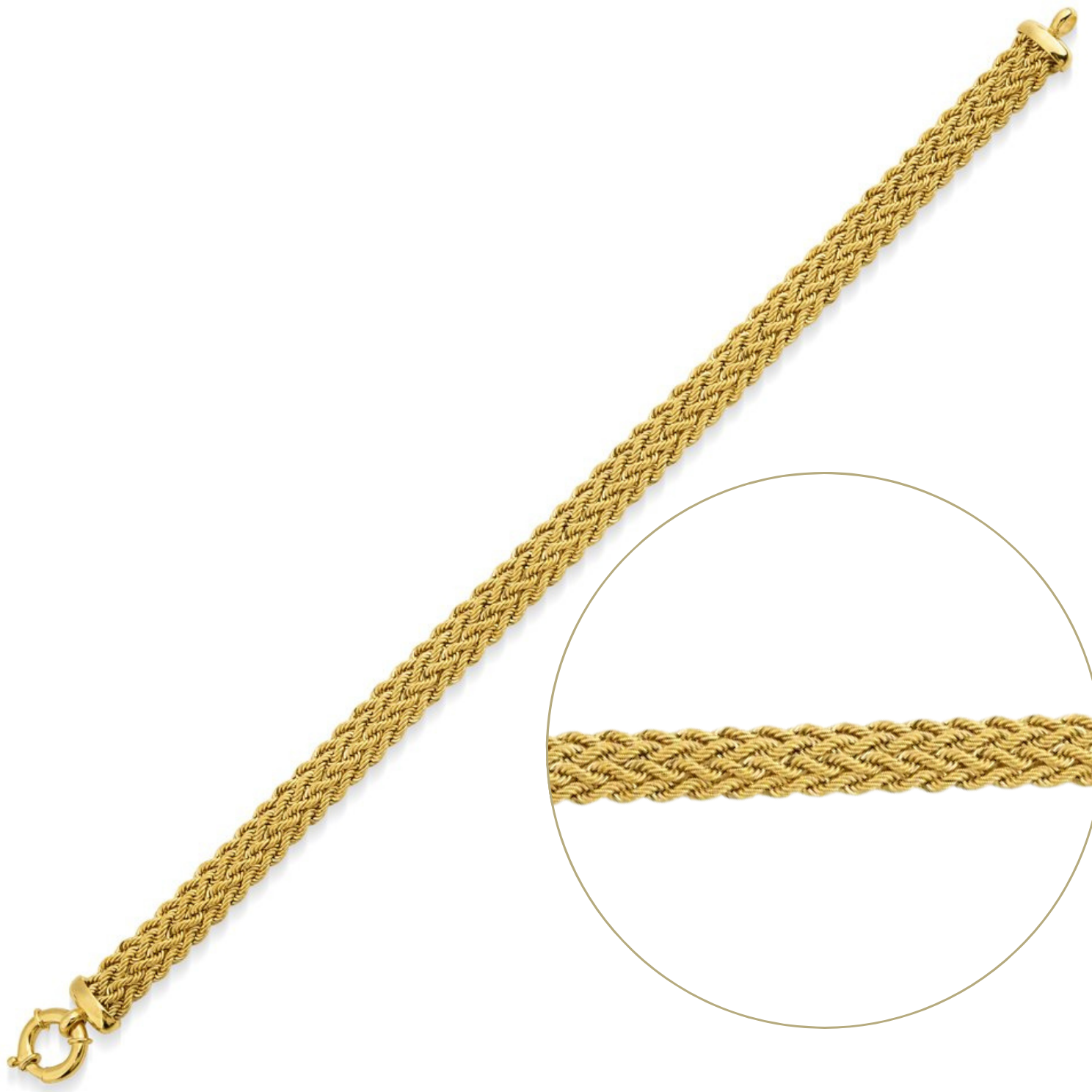 İkili Örme Altın Halat Bileklik