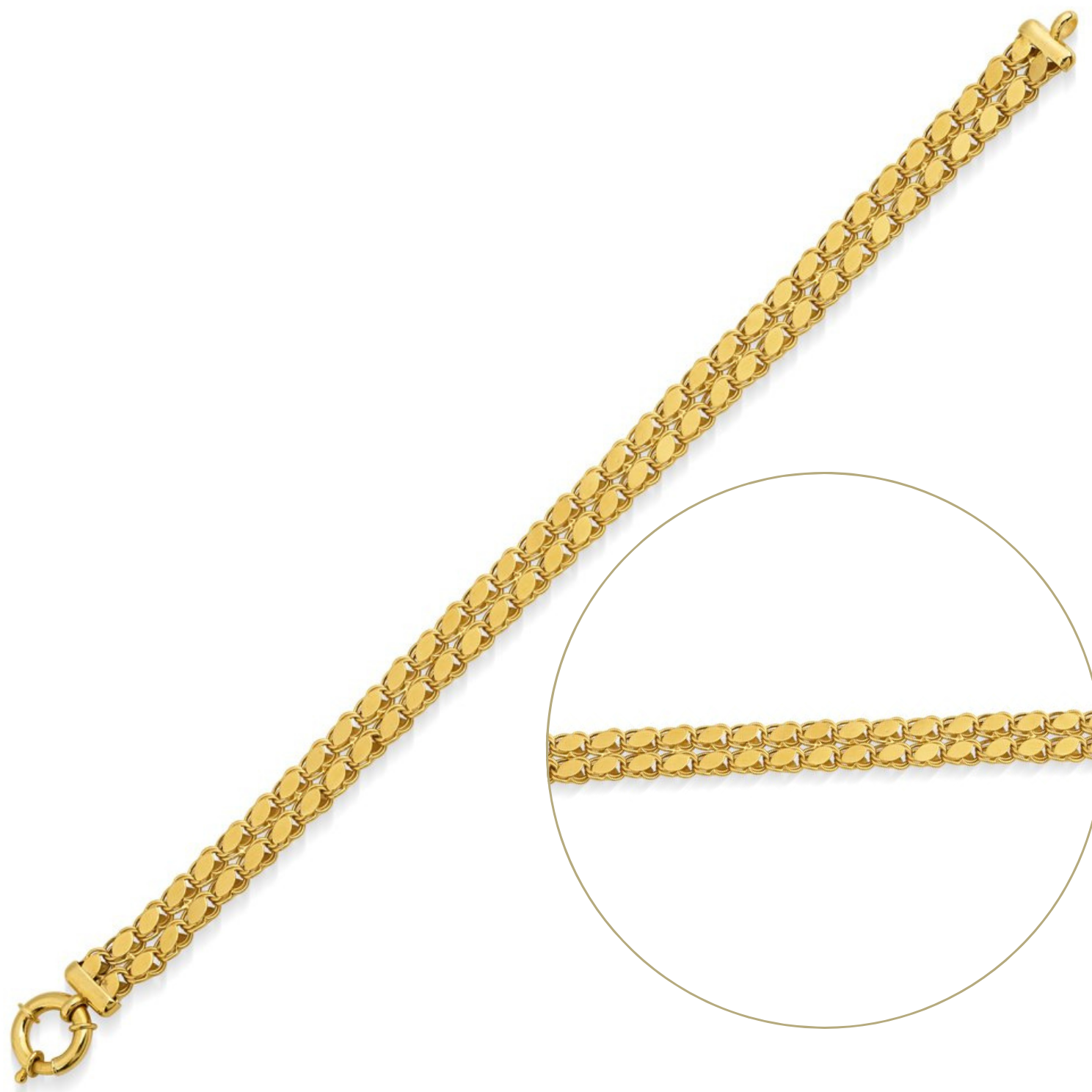 İki Sıra Halep Pullu Altın Bileklik