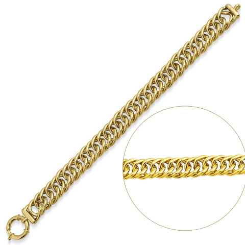 Çiftli Elmas Zincir Altın Bileklik