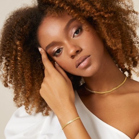 Çiftli Elmas Zincir Altın Bileklik