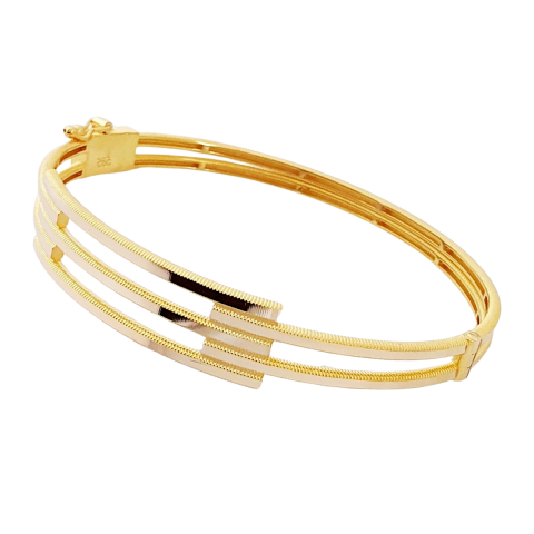 Ajda 3'lü Kaburga Altın Kelepçe Bilezik