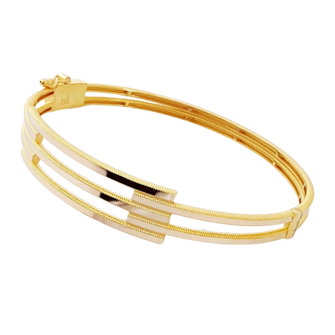 Ajda Üçlü Kaburga Altın Kelepçe Bilezik