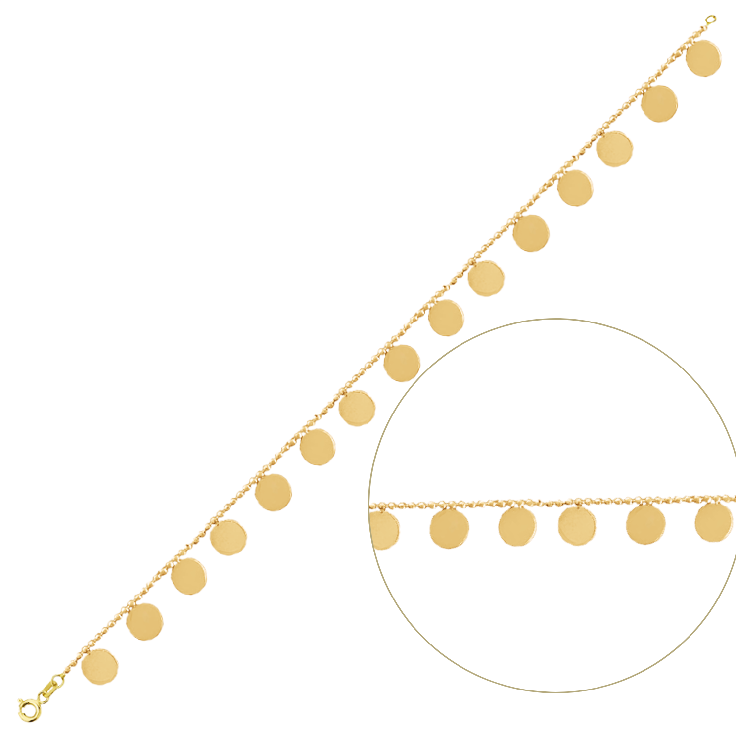 Sıralı Pullu Altın Bileklik