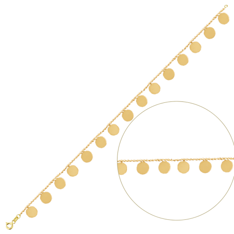 Sıralı Pullu Altın Bileklik