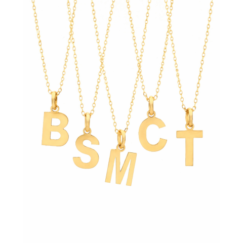 Altın Sade Harf Kolye