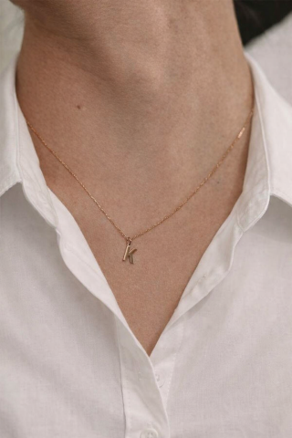 Altın Sade Harf Kolye
