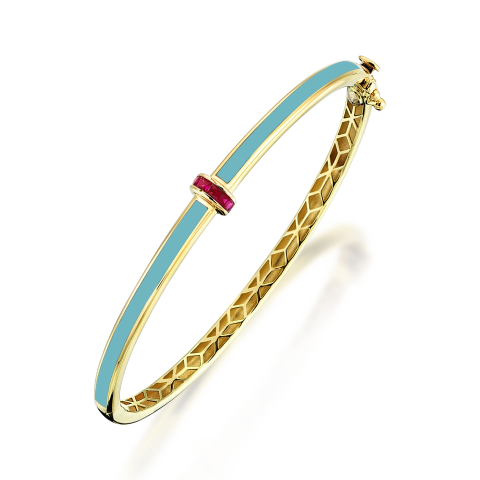 Turkuaz Mineli Minima Kelepçe Bilezik