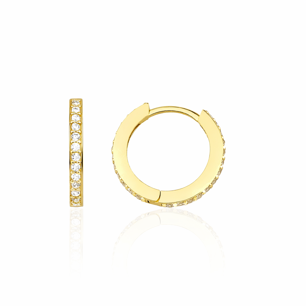 Altın Taşlı Tamtur Halka Küpe