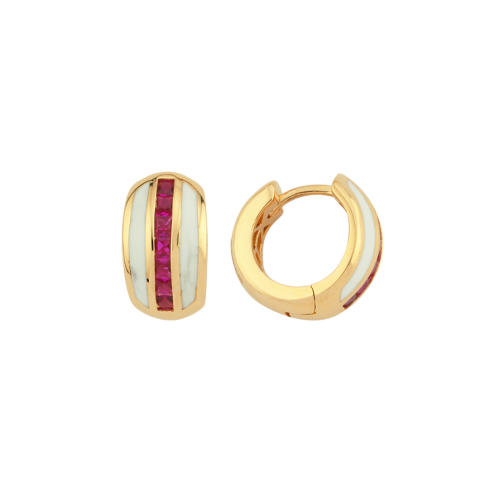 Sedef Mineli Eterna Altın Küpe