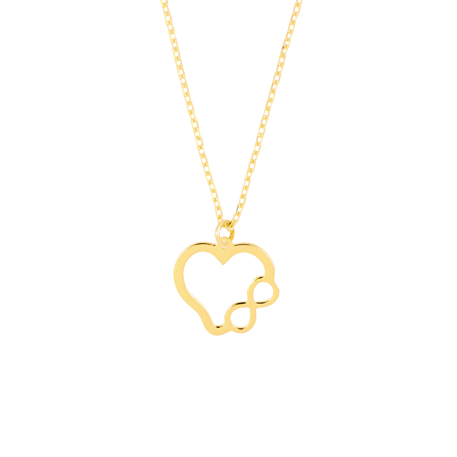 Altın Sonsuzluk Kalp Kolye