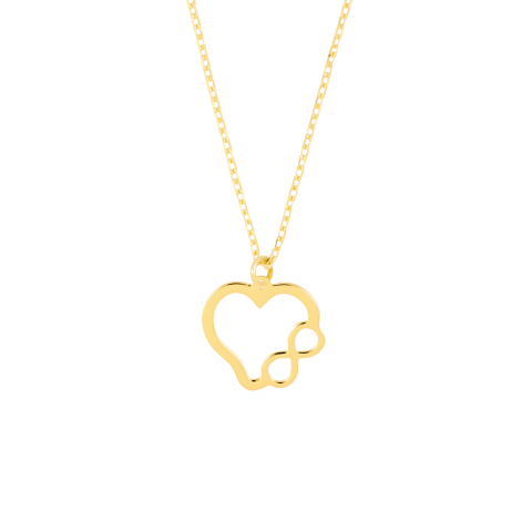 Altın Sonsuzluk Kalp Kolye