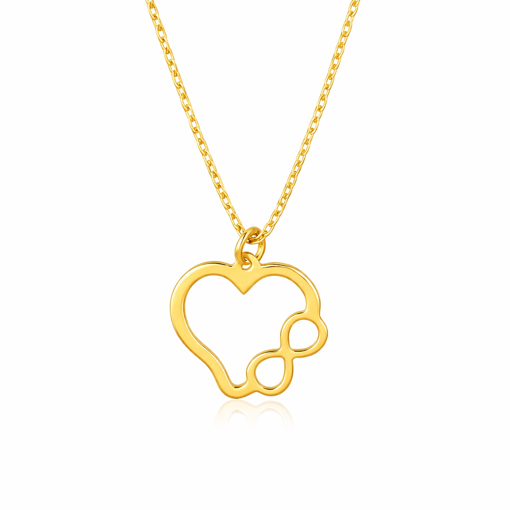 Altın Sonsuzluk Kalp Kolye