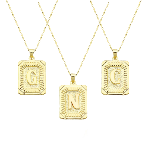 Çerçeve Harf Altın Kolye