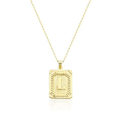 Altın Pres Harfli Kolye