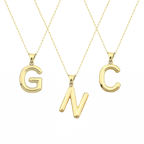 Altın Balon Harf Kolye 