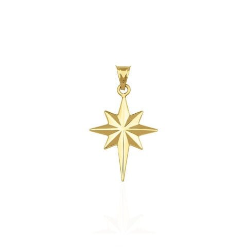 Altın Midi Kuzey Yıldızı Kolye Ucu