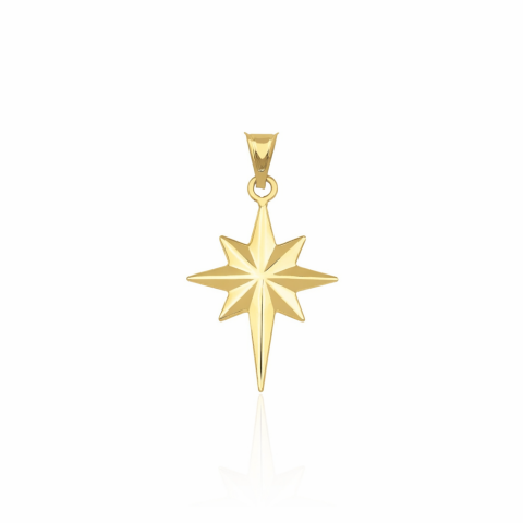 Altın Midi Kuzey Yıldızı Kolye Ucu