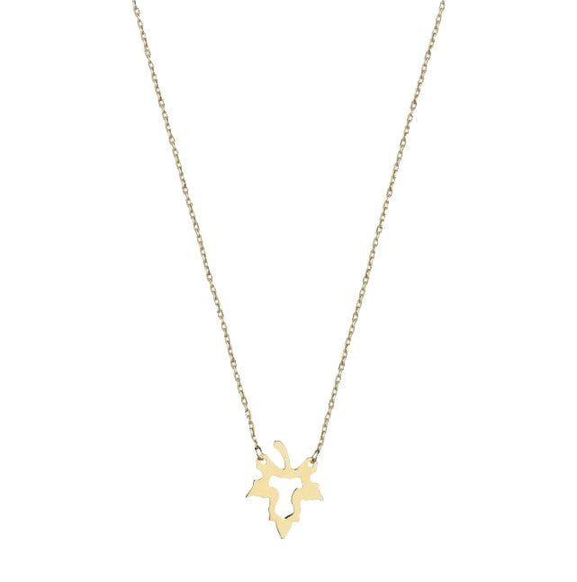 Altın Çınar Yaprağı Kolye