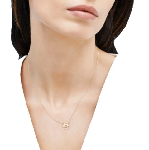 Altın Çınar Yaprağı Kolye