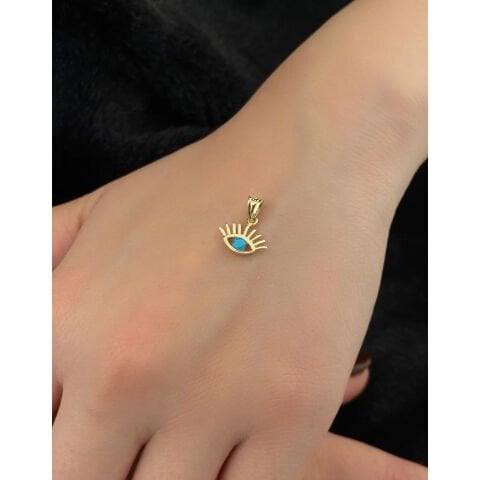 Altın Minimal Kirpik Kolye Ucu