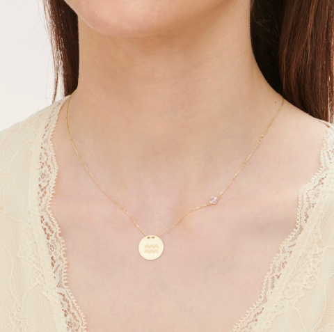 Altın Burç Kova Kolye