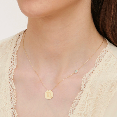 Altın Burç Akrep Kolye