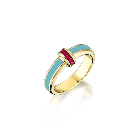 Turkuaz Mineli Minima Yüzük