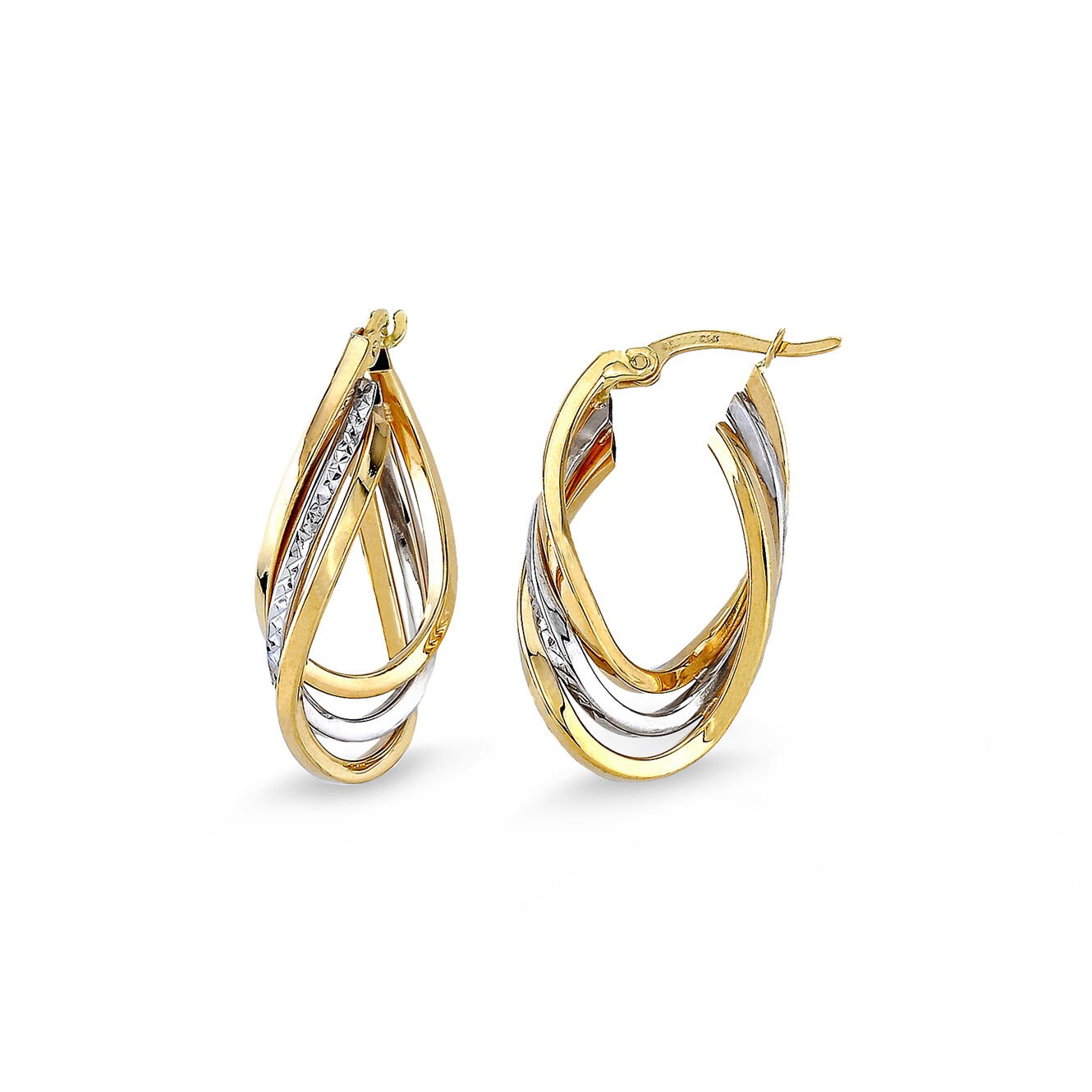 Altın Üç Renk Kalemli Küpe