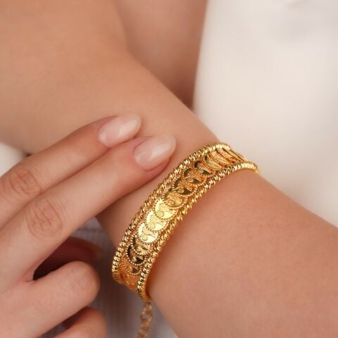 Tuğra Desenli Kelepçe Bilezik