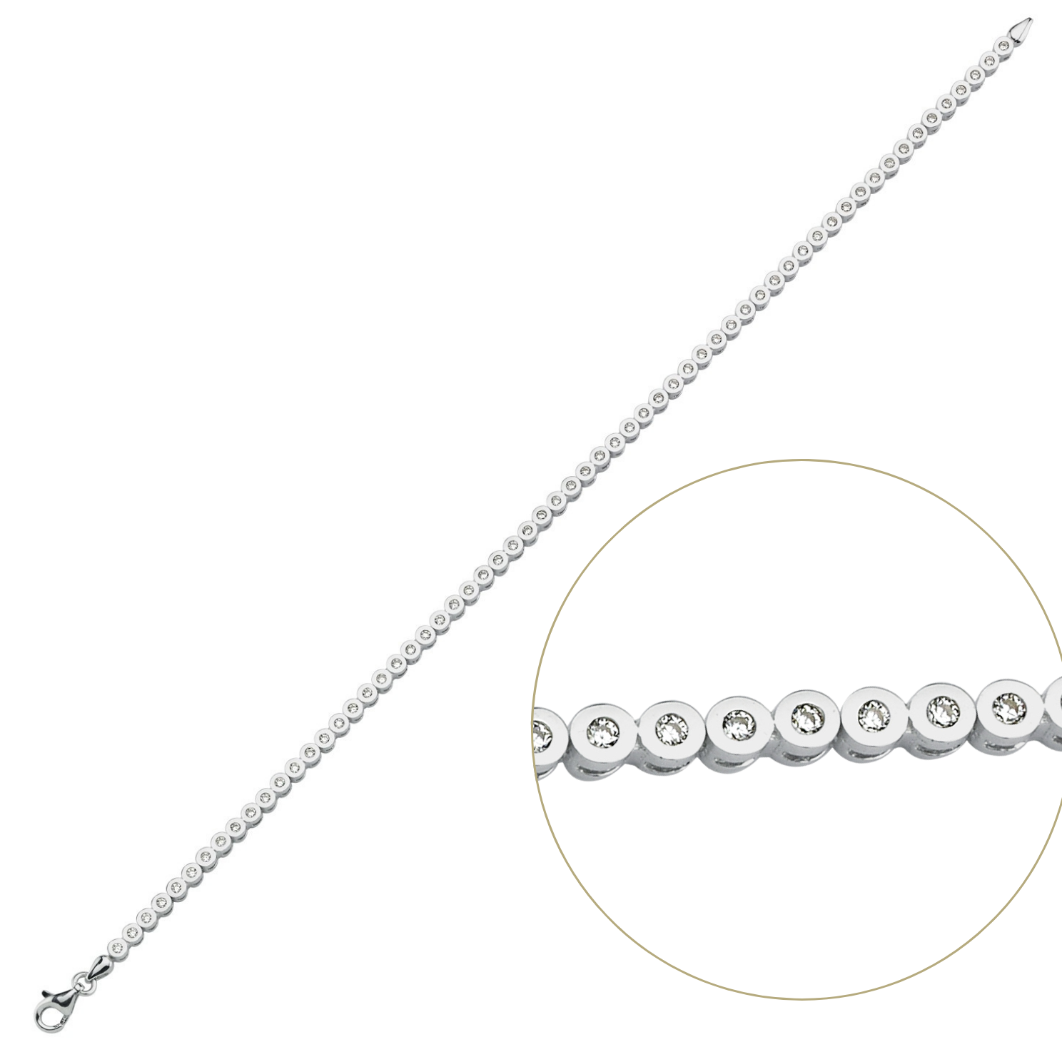 Beyaz Altın Su Yolu Bileklik