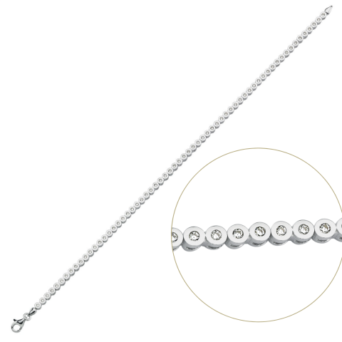 Beyaz Altın Su Yolu Bileklik