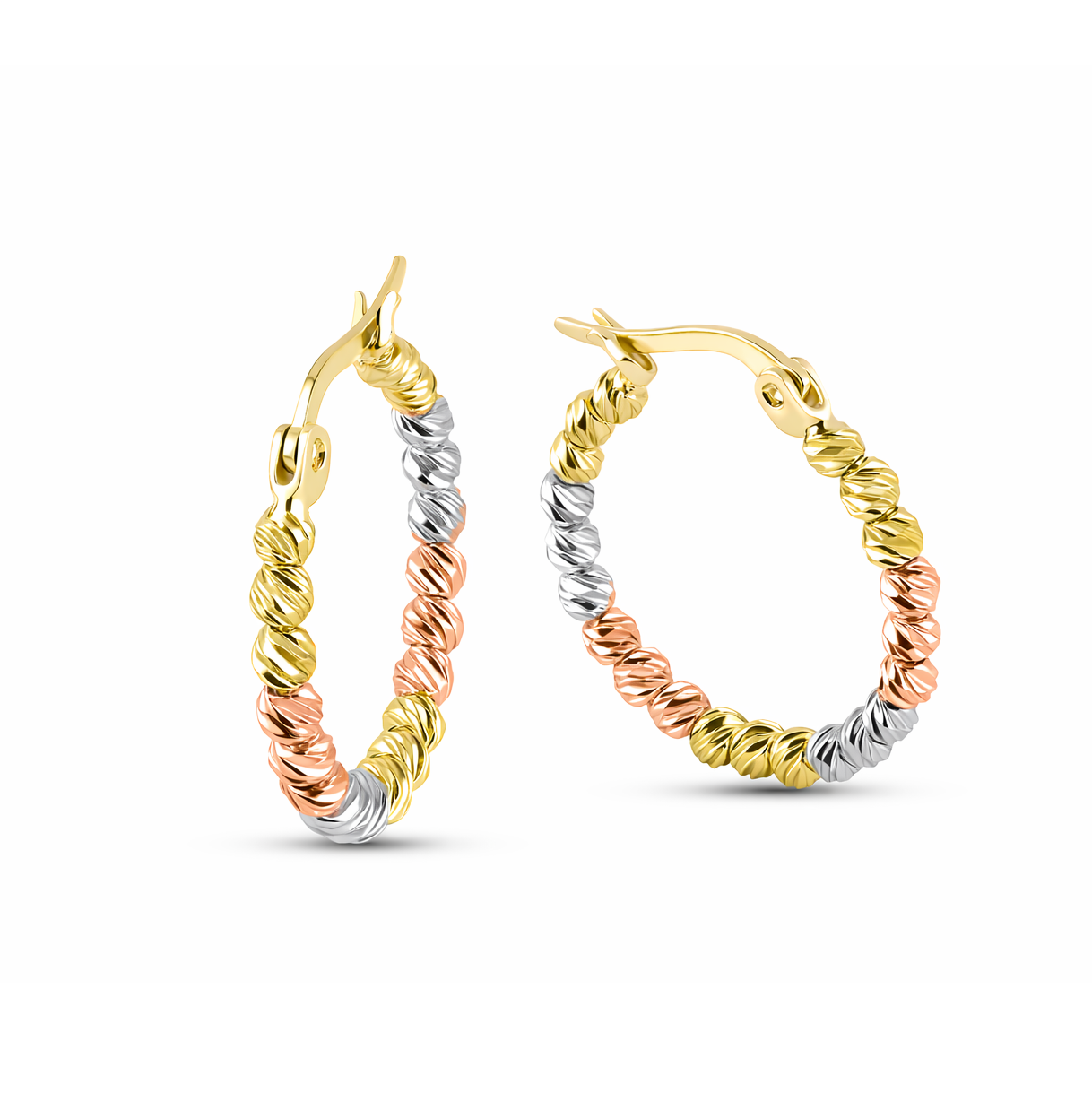 Üç Renk Dorikalı Halka Küpe