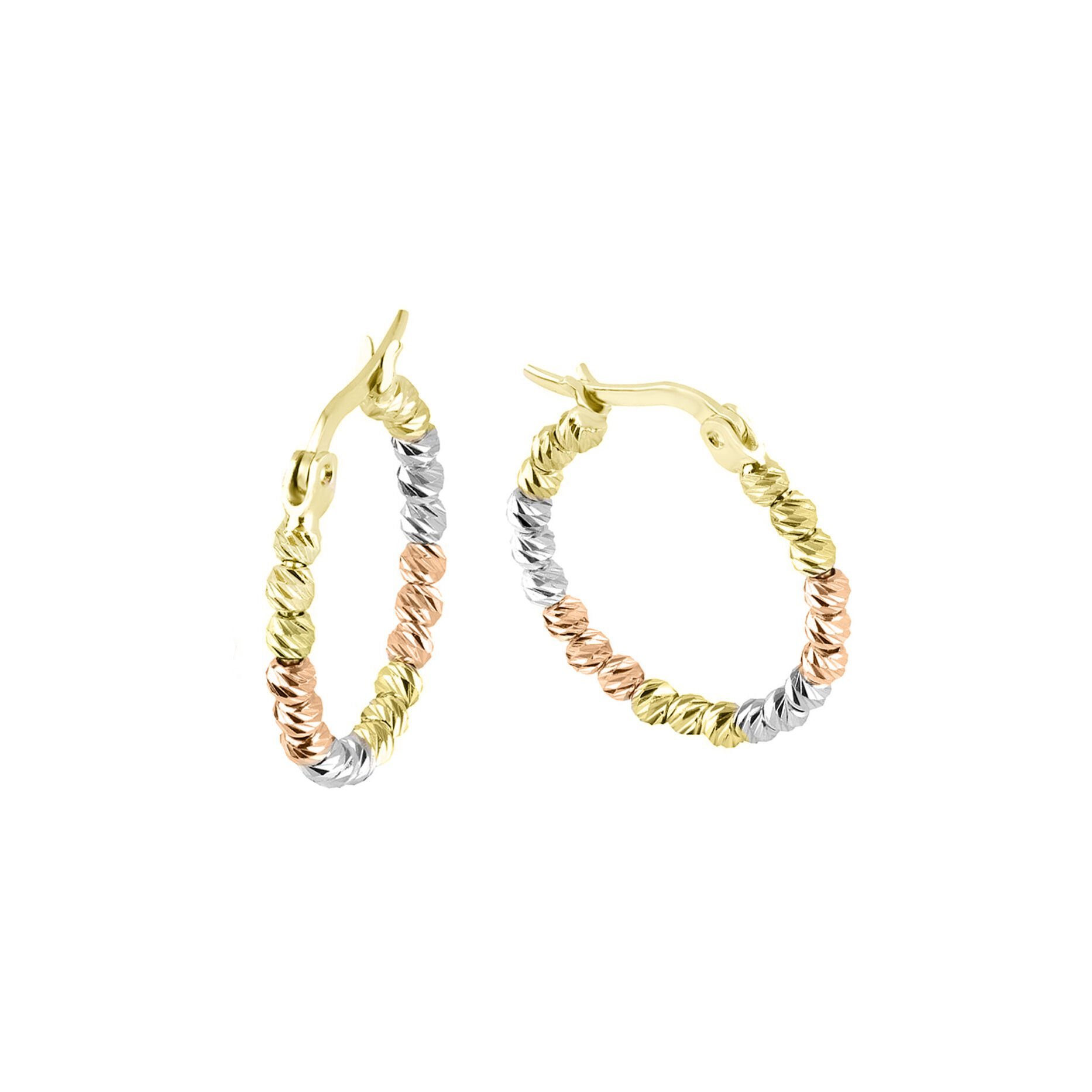 Üç Renk Dorikalı Halka Küpe