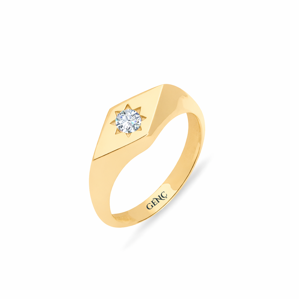 Altın Tektaş Markiz Yüzük