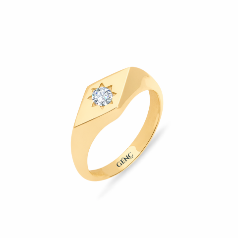 Altın Tektaş Markiz Yüzük