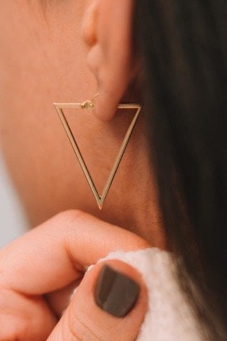 Altın Üçgen Küpe