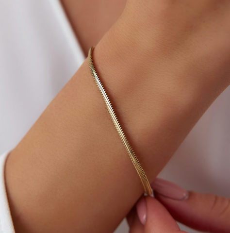 Balık Sırtı Altın Bileklik