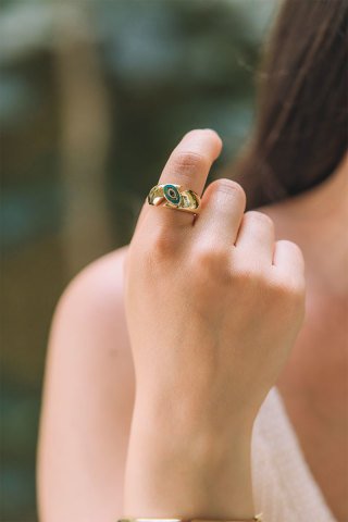 Fortuna Sarı Altın Mineli Yüzük