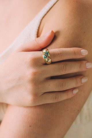 Fortuna Sarı Altın Mineli Yüzük