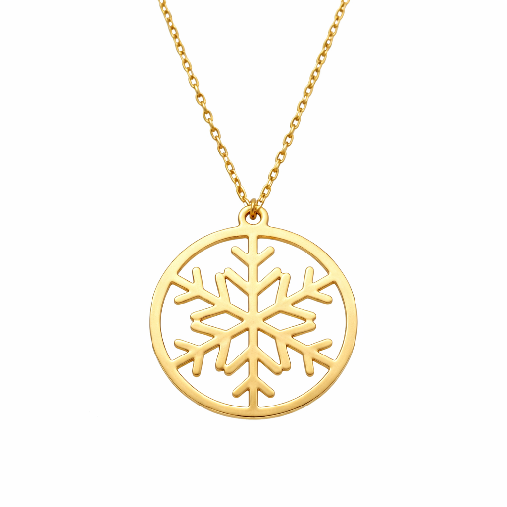 Altın Kar Tanesi Kolye